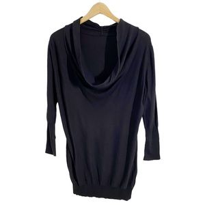 Halston Heritage Black Silk Blend Draped Neck Sweater, Plus Size XXL*(See below)